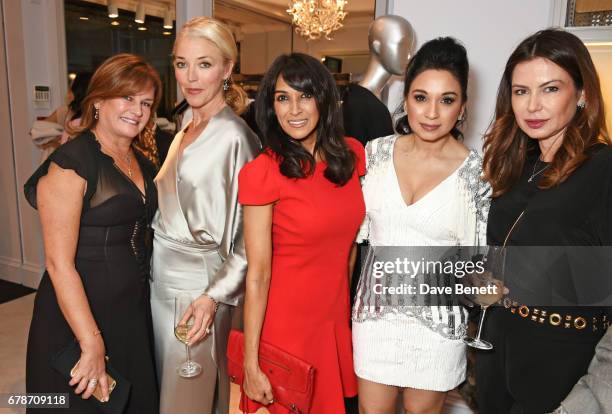 Miranda Davis, Tamara Beckwith, Jackie St Clair, guest and Katya Fomichev attend the 29 Lowndes store launch on May 4, 2017 in London, England.
