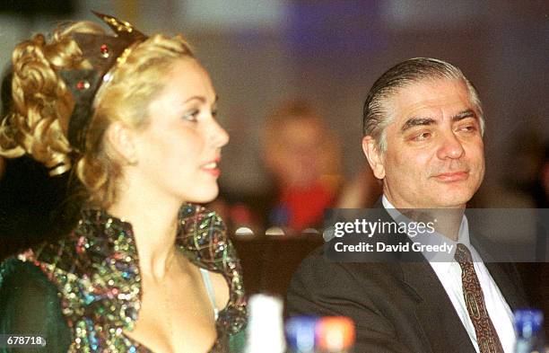 Prince Paul of Romania presides over the ''Miss Transylvania 2002'' beauty pageant alongside the unidentified 2001 pageant winner October 30, 2001 in...