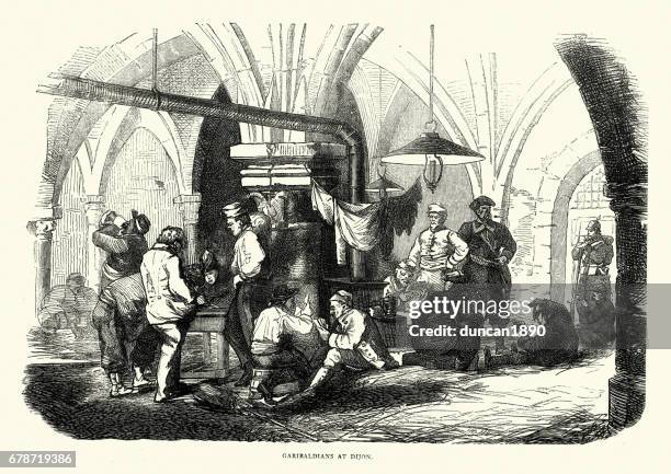 ilustrações de stock, clip art, desenhos animados e ícones de franco prussian war - garibaldians at dijon - exército italiano