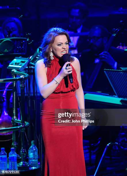 Rachel Tucker performs an excerpt from 'Wicked' on stage during 'Magic at the Musicals' at The Royal Albert Hall on May 4, 2017 in London, United...