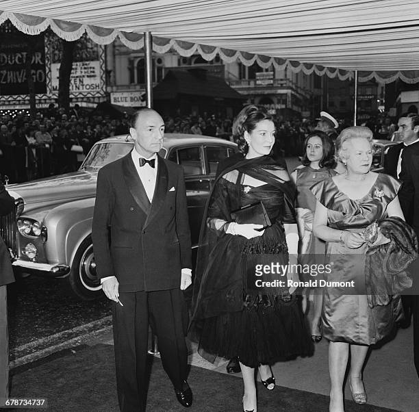 British former politician John Profumo and his wife, actress Valerie Hobson at the premiere of the film 'Othello' at the Odeon Leicester Square,...