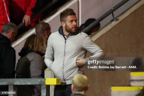 Adam Clayton of Middlesbrough watches the game during the Sky Bet League One Playoff Semi Final First Leg match between Bradford City and Fleetwood...