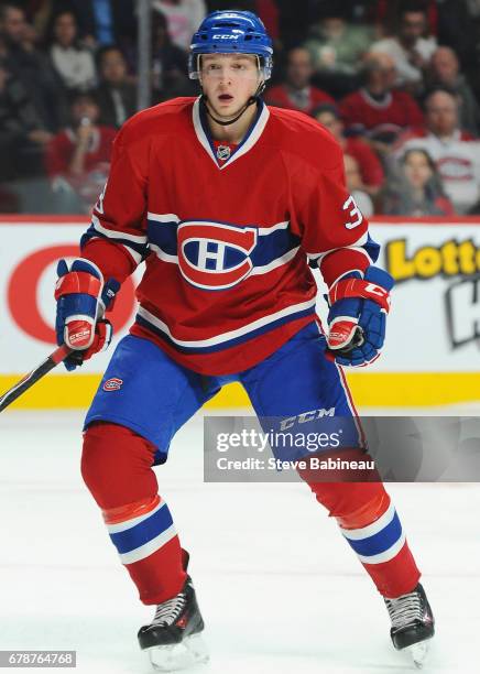 Drayson Bowman of the Montreal Canadiens plays in the game against the Winnipeg Jets at Bell Centre on November 11, 2014 in Montreal, Quebec, Canada.