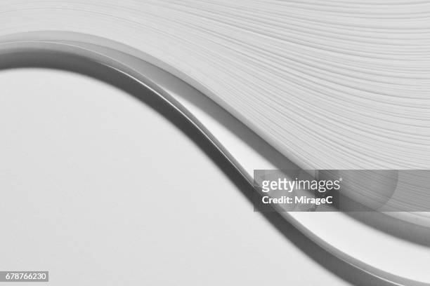 white paper stripes wave shape - abstract pattern smooth stock pictures, royalty-free photos & images