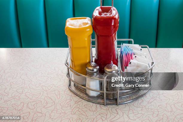 condiment container - diner at the highway stock pictures, royalty-free photos & images