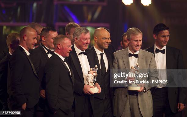 Winners of the PFA Merit Award, the Manchester United Class of '92 featuring Nicky Butt , George Switzer , Sir Alex Ferguson , John O'Kane , former...