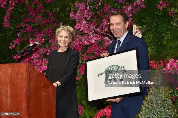 Dorothy Lichtenstein and Jeff Koons attend the Studio in a School 40th Anniversary Gala at Seagram Building Plaza on May 3, 2017 in New York City.