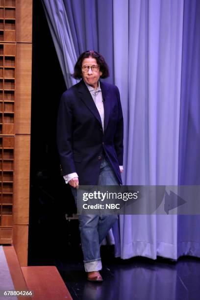 Episode 0668 -- Pictured: Author Fran Lebowitz arrives on May 4, 2017 --