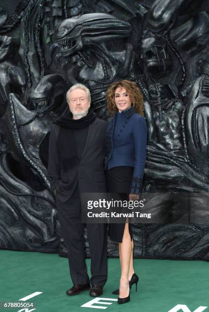 Ridley Scott and Giannina Facio attend the World Premiere of "Alien: Covenant" at Odeon Leicester Square on May 4, 2017 in London, England.