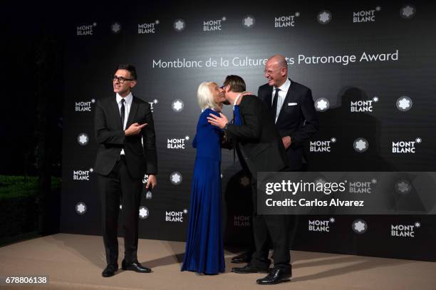 Sam Bardaouil, Soledad Lorenzo, Till Fellrath and Jens Henning Koch attend Montblanc De La Culture Arts Patronage Award At The Madrid Palacio Liria -...