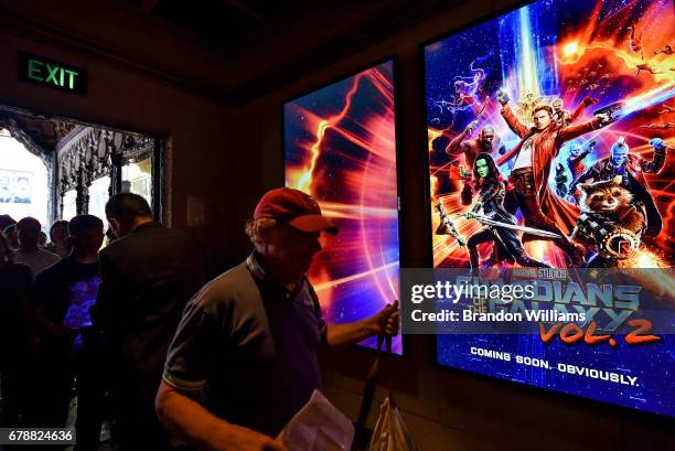 Fans attend the screening of Disney and Marvel Studios' "Guardians of the Galaxy Vol. 1" and "Guardians of the Galaxy Vol. 2" at El Capitan Theatre...