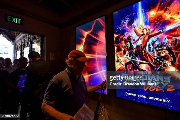 Fans attend the screening of Disney and Marvel Studios' "Guardians of the Galaxy Vol. 1" and "Guardians of the Galaxy Vol. 2" at El Capitan Theatre...