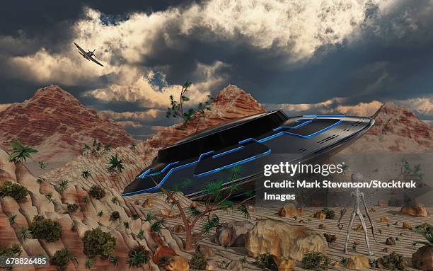 artist concept of the roswell incident. - roswell stock-grafiken, -clipart, -cartoons und -symbole