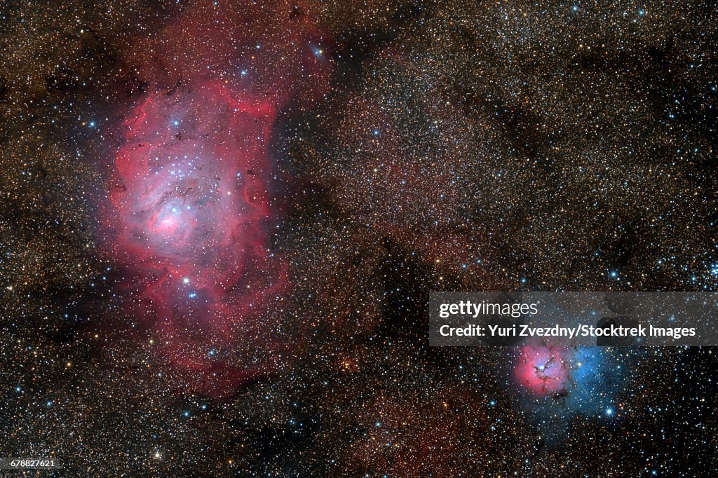 M8, the Lagoon Nebula and Messier 20, the Trifid Nebula.