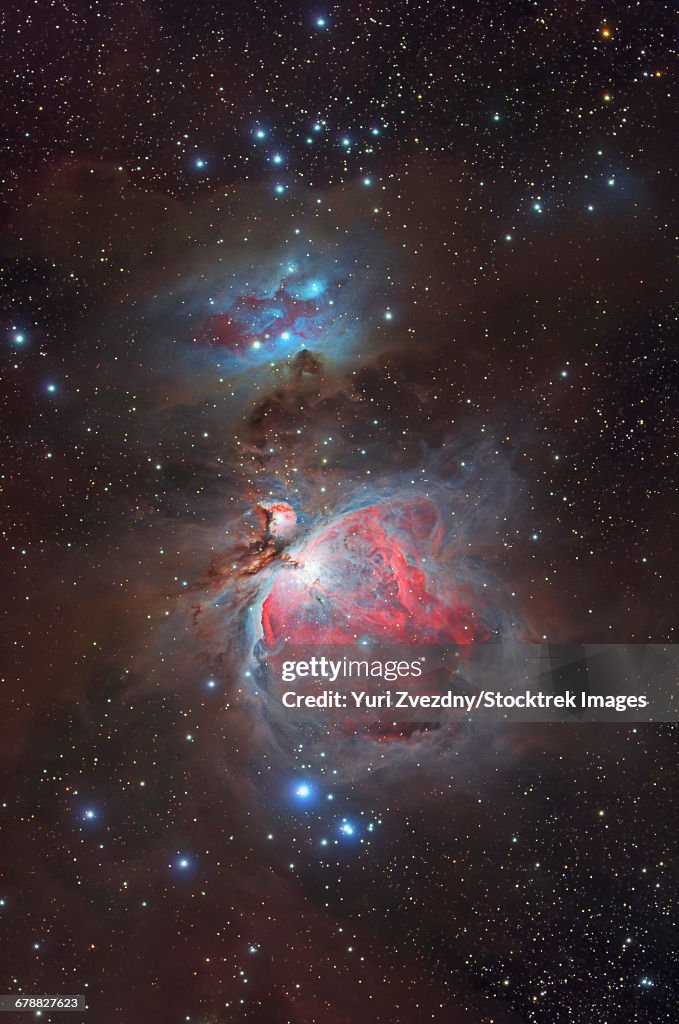 Messier 42, The Great Nebula in Orion and NGC 1977, The Running Man Nebula.