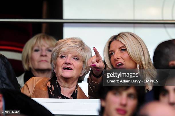 David Beckham's mum Sandra and sister Joanne in the stands
