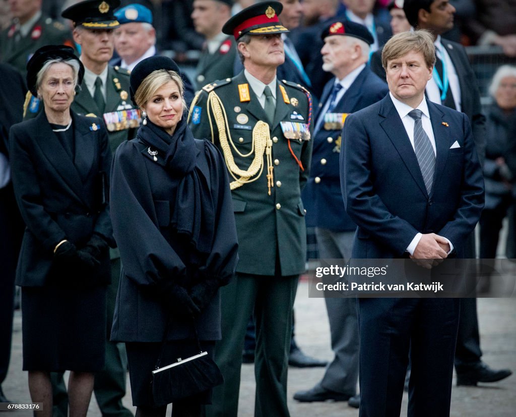 King Willem-Alexander and Queen Maxima at the National remembrance ceremony in Amsterdam