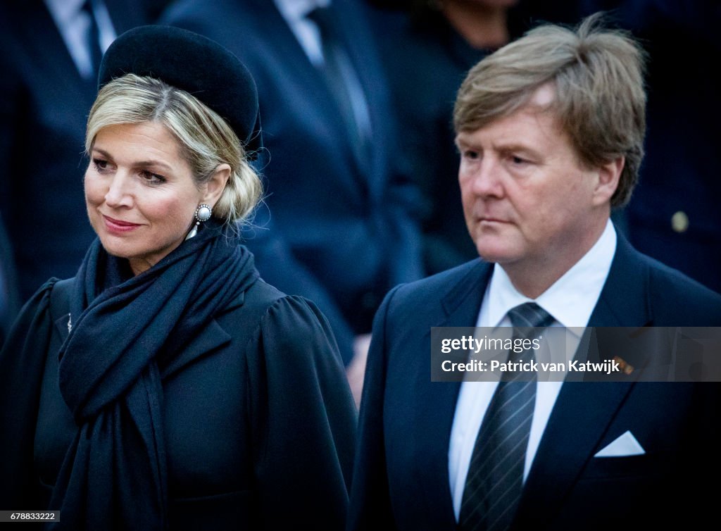 King Willem-Alexander and Queen Maxima at the National remembrance ceremony in Amsterdam