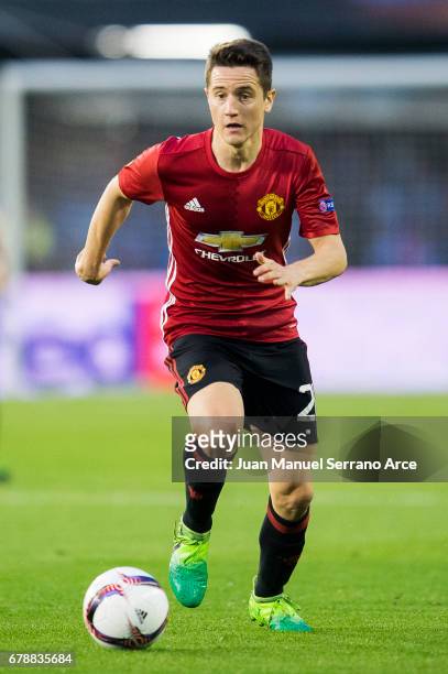 Ander Herrera of Manchester United controls the ball during the Uefa Europa League, semi final first leg match, between Real Club Celta De Vigo and...