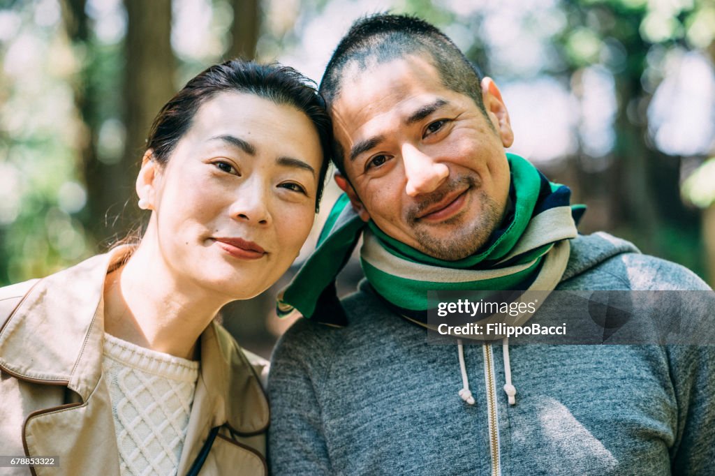 Japanese young adult couple portrait