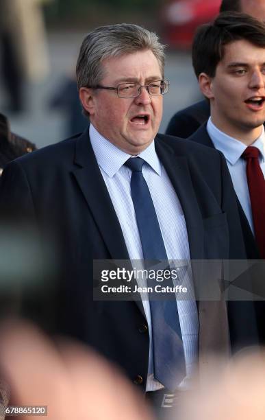 Michel Guiniot attends a rally by French presidential candidate Marine Le Pen of 'Front National' party before sunday's second round runoff of the...