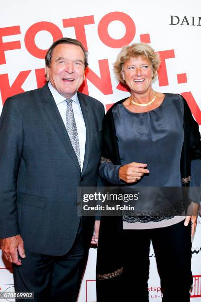 Former german chancellor Gerhard Schroederand german politician Monika Gruetters attend the 'Foto.Kunst.Boulevard' opening at Martin-Gropius-Bau on...