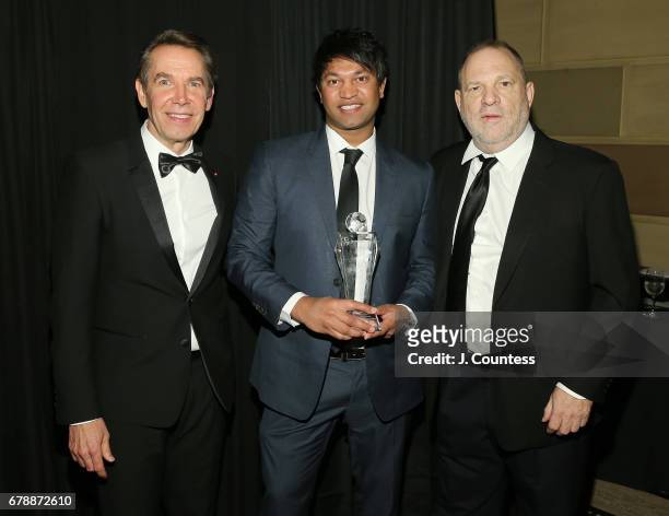 International Centre For Missing & Exploited Children's Gala co-chair Jeff Koons, author Saroo Brierly and founder of the Weinstein Company Harvey...