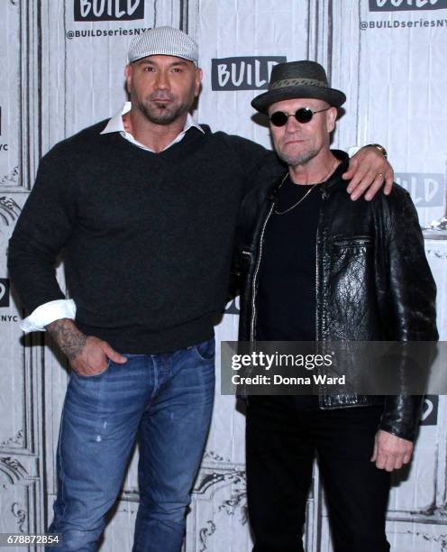 Dave Bautista and Michael Rooker appear to promote "Guardians of the Galaxy Vol. 2" during the BUILD Series at Build Studio on May 4, 2017 in New...