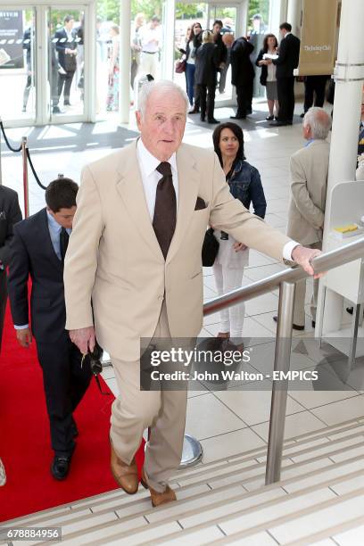 American movie producer Jerry Weintraub arrives for the not on our watch charity event at Sandown Park racecourse