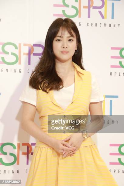 South Korean actress Song Hye-kyo attends Esprit store opening ceremony on May 4, 2017 in Hong Kong, Hong Kong.