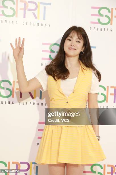 South Korean actress Song Hye-kyo attends Esprit store opening ceremony on May 4, 2017 in Hong Kong, Hong Kong.