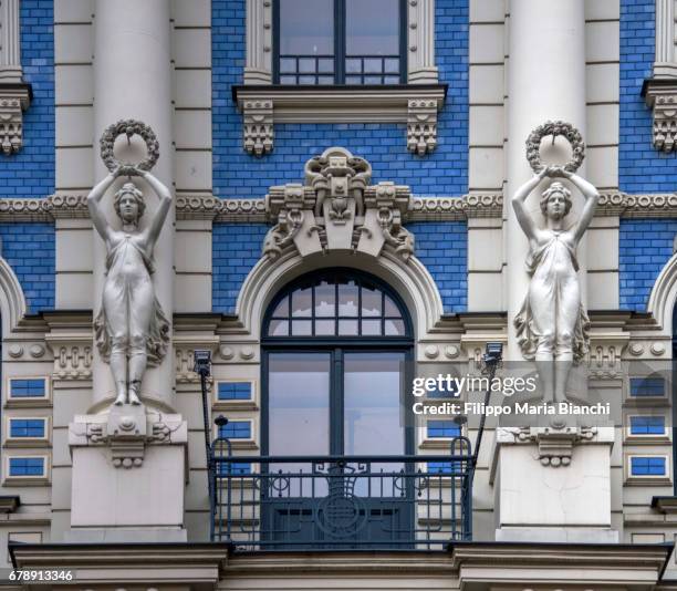 art nouveau in riga - riga latvia stock pictures, royalty-free photos & images