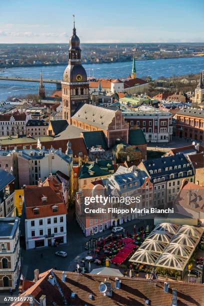 riga from above - riga stockfoto's en -beelden