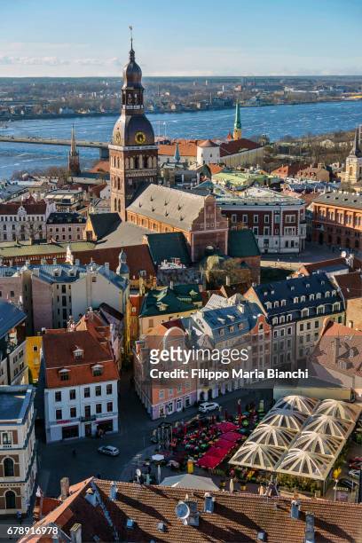 riga from above - riga stock pictures, royalty-free photos & images