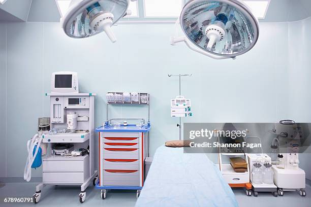 view of operating room in hospital - operating room foto e immagini stock