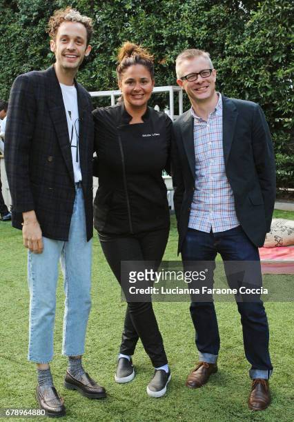 Singer Wrabel, chef Antonia Lofaso, and VP/executive director Save The Music Foundation Henry Donahue at VH1 Save The Music Foundation's "Musically...