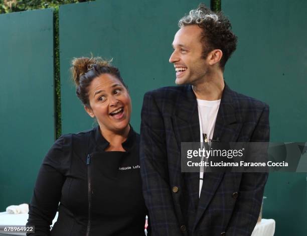 Chef Antonia Lofaso and singer Wrabel at VH1 Save The Music Foundation's "Musically Mastered Menu Los Angeles" at Lombardi House on May 4, 2017 in...