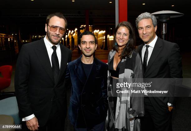 Designer Tom Ford, The Business of Fashion founder and editor-in-chief Imran Amed, LACMA's Katherine Ross, and Michael Govan attend an intimate...