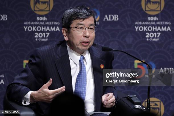 Takehiko Nakao, president of the Asian Development Bank , speaks during the 50th ADB Annual Meeting in Yokohama, Japan, on Friday, May 5, 2017. The...