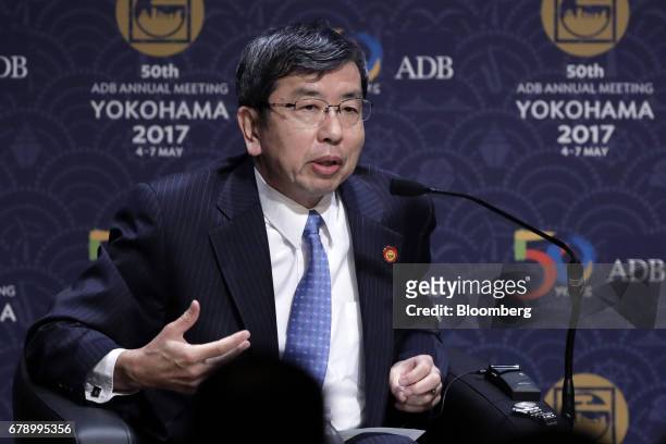 Takehiko Nakao, president of the Asian Development Bank , speaks during the 50th ADB Annual Meeting in Yokohama, Japan, on Friday, May 5, 2017. The...