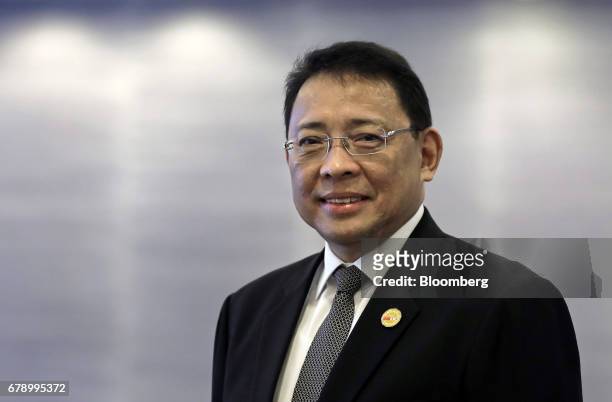 Diwa Guinigundo, deputy governor of Bangko Sentral ng Pilipinas, poses for a photograph following a Bloomberg Television interview on the sidelines...