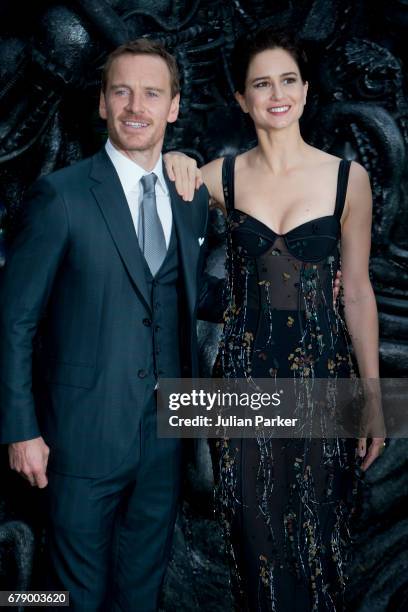 Michael Fassbender and Katherine Waterston attend the World Premiere of 'Alien: Covenant' at Odeon Leicester Square on May 4, 2017 in London, England.