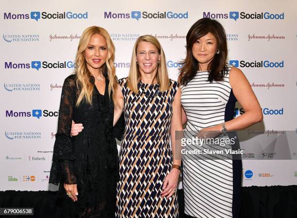 Rachel Zoe, Carolyn Miles and Juju Chang attend 5th Annual Moms +SocialGood event at AXA Event & Production Center on May 4, 2017 in New York City.