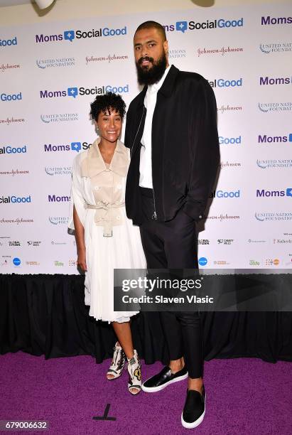 Kimberly Chandler and Tyson Chandler attend 5th Annual Moms +SocialGood event at AXA Event & Production Center on May 4, 2017 in New York City.