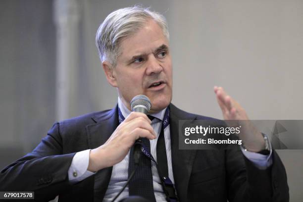 Andreas Dombret, board member of Deutsche Bundesbank, speaks during the 50th Asian Development Bank Annual Meeting in Yokohama, Japan, on Friday, May...