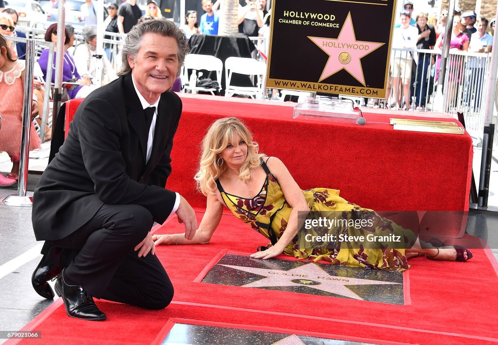 Goldie Hawn And Kurt Russell Honored With Double Star Ceremony On The Hollywood Walk Of Fame