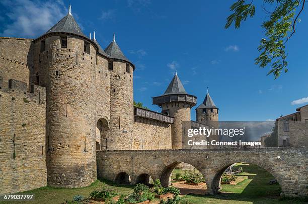 medieval fortified city of carcassonne, france - fairytale stock pictures, royalty-free photos & images