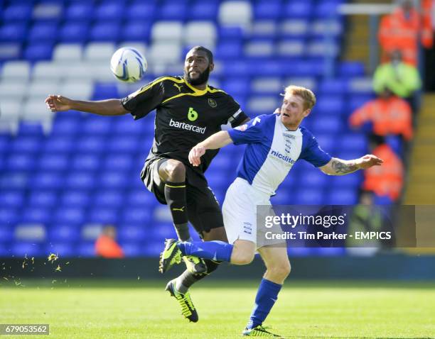 Sheffield Wednesday's Reda Johnson and Birmingham City's Chris Burke