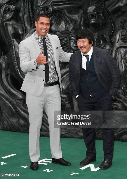 Uli Latukefo and Benedict Wong attend the World Premiere of "Alien: Covenant" at Odeon Leicester Square on May 4, 2017 in London, England.