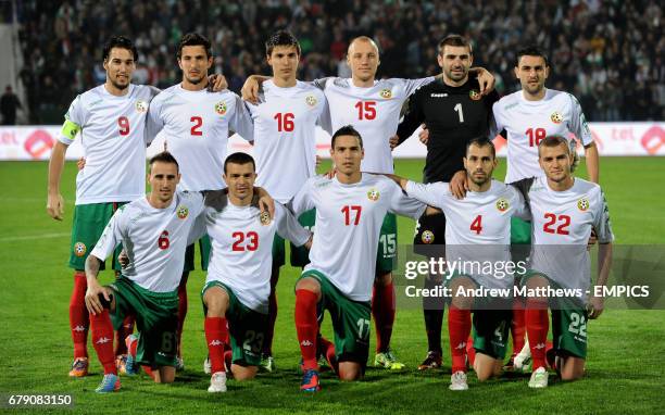 Bulgaria team group Captain Ivelin Popov, Stanislav Manolev, Iliya Milanov, Ivan Ivanov, goalkeeper Vladislav Stojanov and Vladimir Gadzhev Yordan...